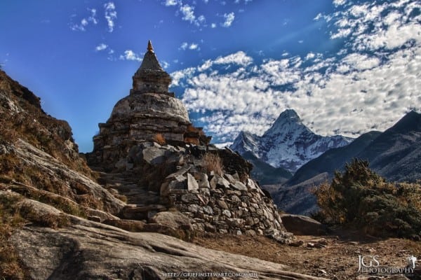 Stupa and Ama Dablam Everest Base Camp Trek Nepal