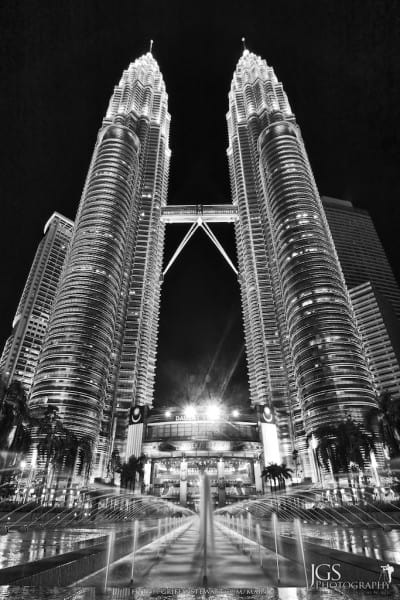 Petronas Towers Kuala Lumpur Black & White