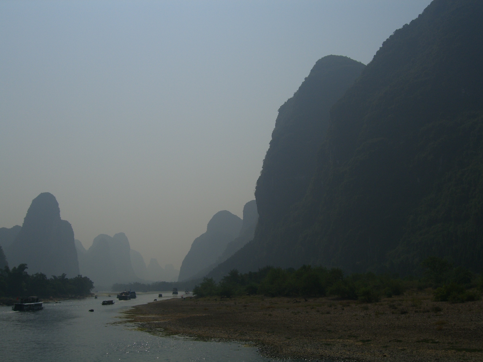 Guilin's famous mountains along the Li river